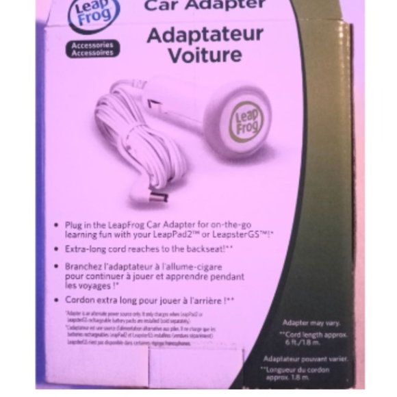 Leapfrog-Leappad 2/ Leapster GS Car Charger Charging 6ft Cable Adapter-Sealed - Picture 3 of 6